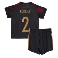 Camiseta Alemania Antonio Rudiger #2 Visitante Equipación para niños Mundial 2022 manga corta (+ pantalones cortos)